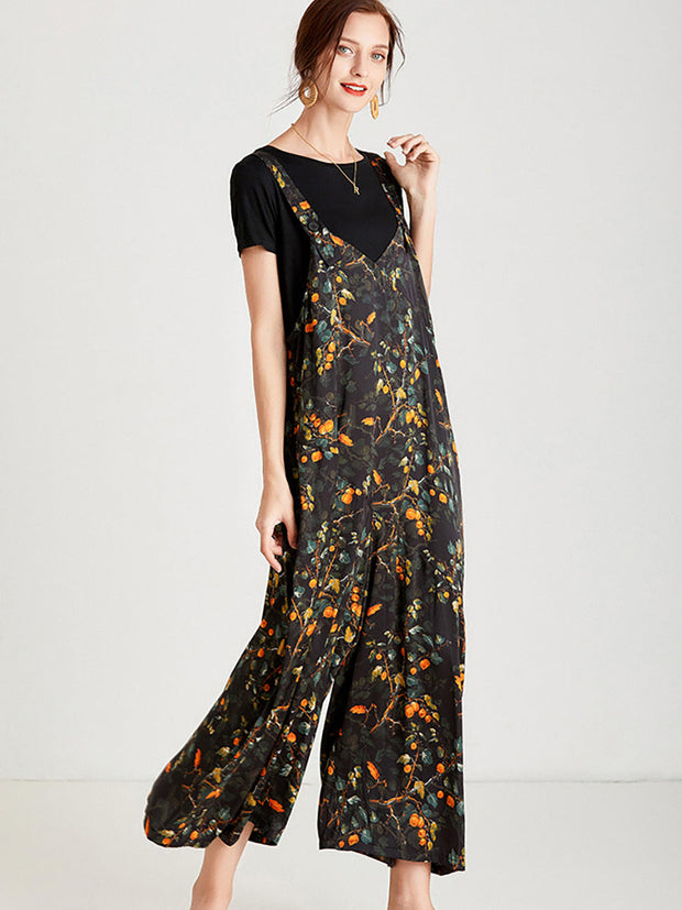 Summer Casual Floral Women Retro Jumpsuit