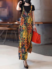 Summer Casual Floral Women Retro Jumpsuit