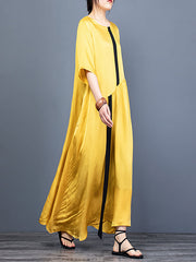 Pleatedl Vintage Women Loose Maxi Dress