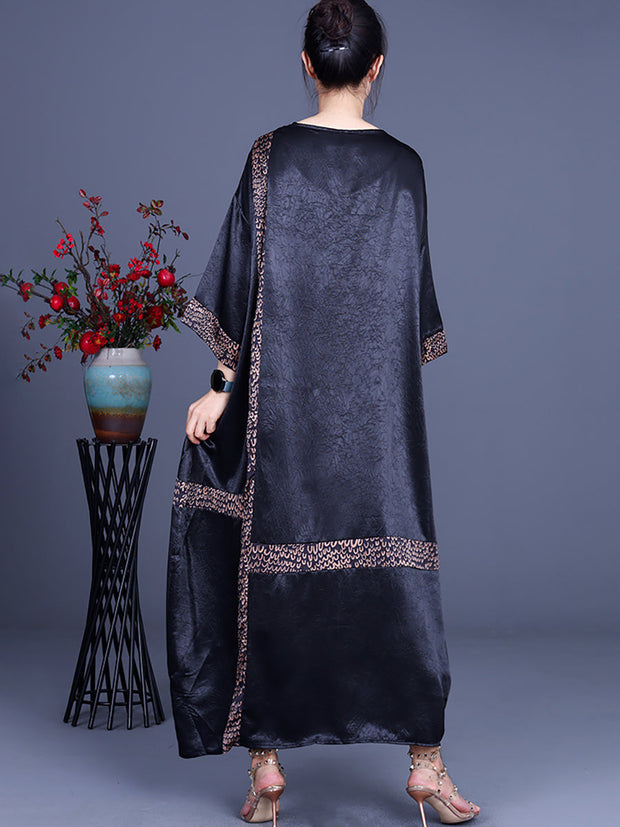 V Neck Summer Vintage Loose Maxi Dress