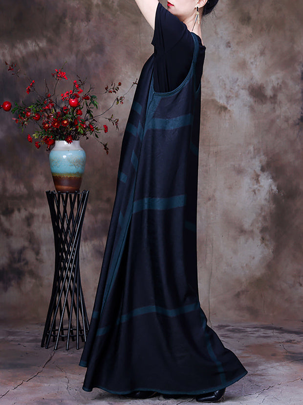 Sleeveless V Neck Summer Vintage Women Maxi Dress
