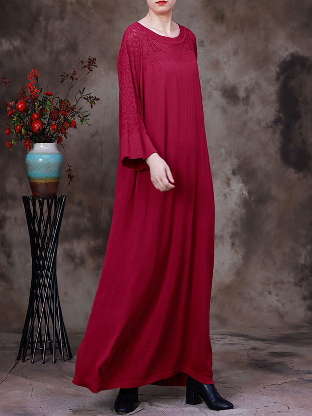 Women Hollow Out Long Sleeves Dress