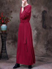 Women Hollow Out Long Sleeves Dress