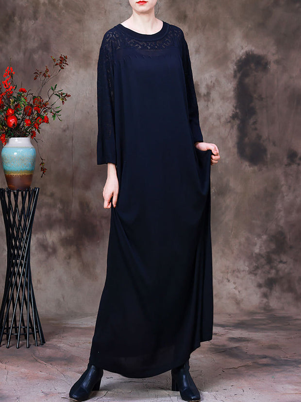 Women Hollow Out Long Sleeves Dress