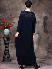 Women Hollow Out Long Sleeves Dress