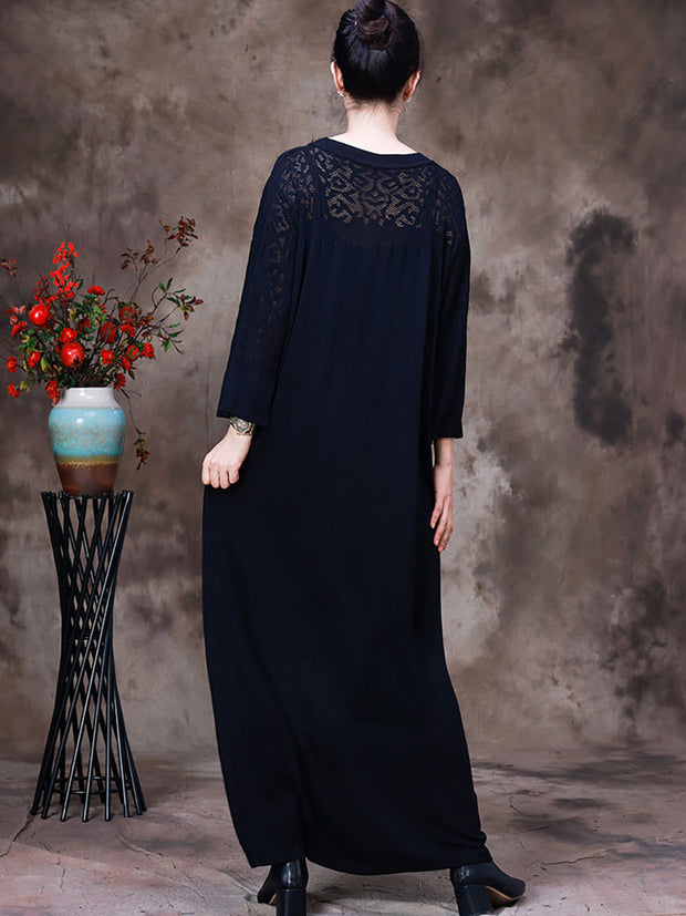 Women Hollow Out Long Sleeves Dress