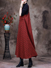 Plaid Long Dress For Women