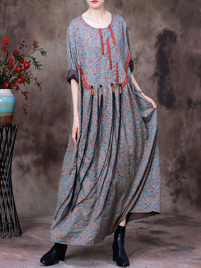 Women Agaric Lace Floral Long Dress