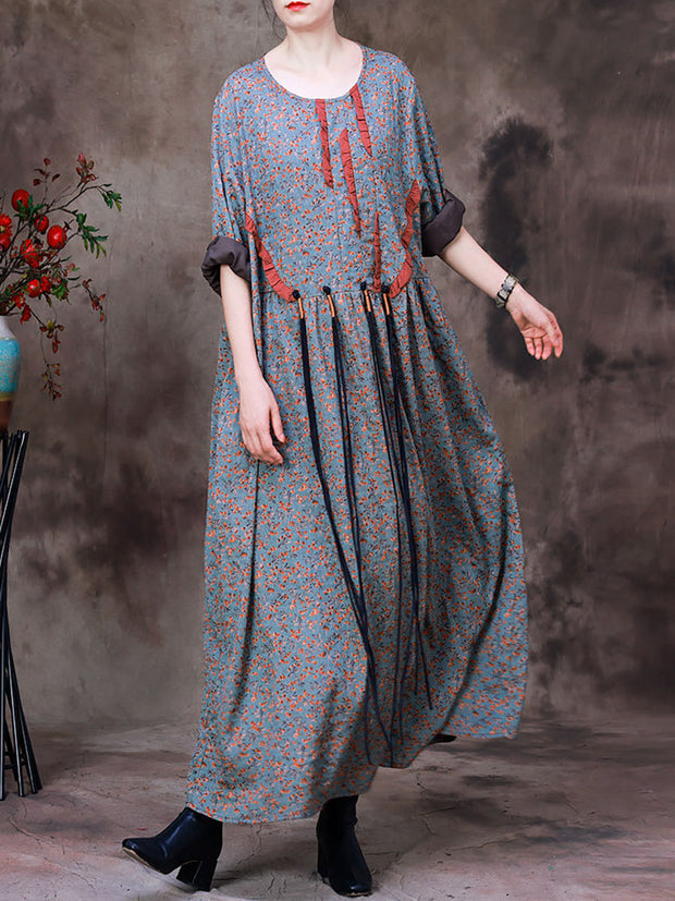 Women Agaric Lace Floral Long Dress