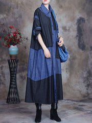 Patchwork Casual Women Denim Coat