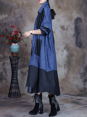 Patchwork Casual Women Denim Coat