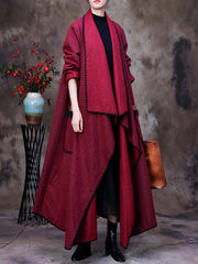 Women Solid Irregular Loose Coat