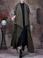 Women Solid Irregular Loose Coat