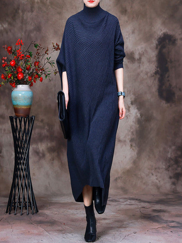 Women Autumn Wool Long Sleeves Dress