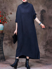 Women Autumn Wool Long Sleeves Dress