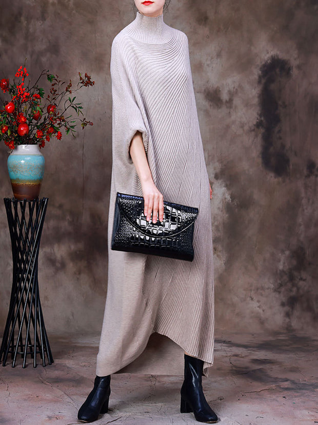 Women Autumn Wool Long Sleeves Dress