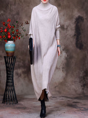 Women Autumn Wool Long Sleeves Dress