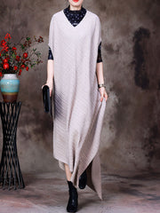 Irregular Dress V neck Women Dress