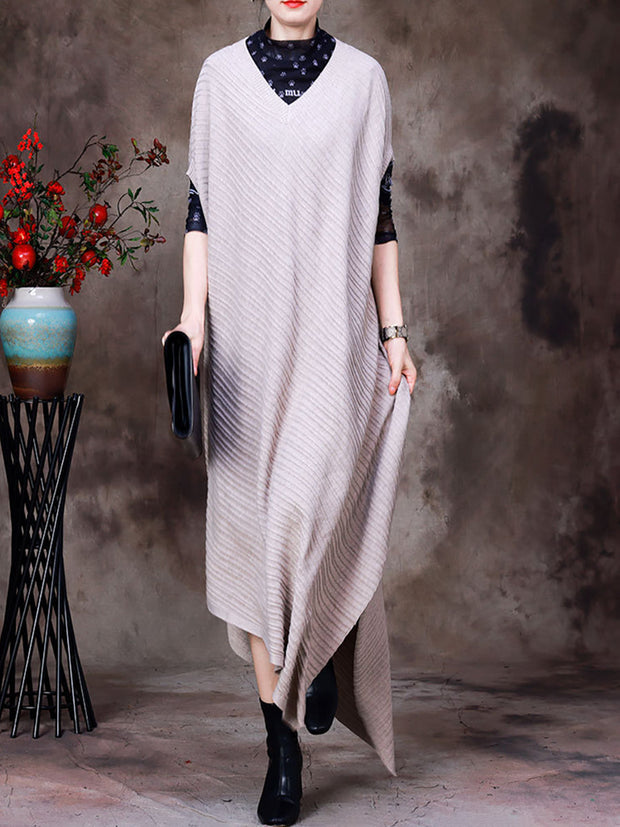 Irregular Dress V neck Women Dress