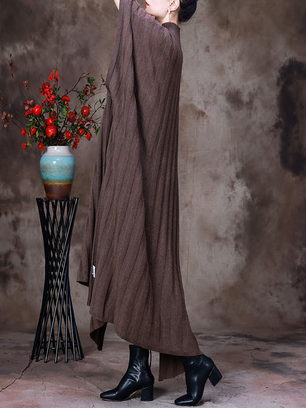 Women Round Neck Batwing Sleeve Dress