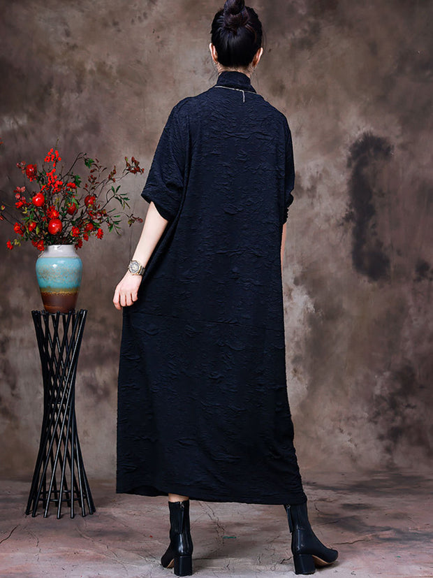 Autumn Vintage Solid Women Long Dress