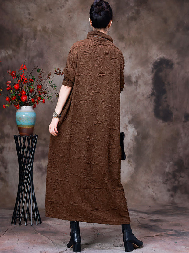 Autumn Vintage Solid Women Long Dress