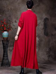 Women Autumn Colorblock Knee-Length Dress