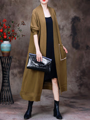 Women Casual Solid Sweaters Coat