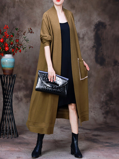 Women Casual Solid Sweaters Coat