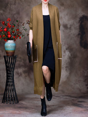 Women Casual Solid Sweaters Coat