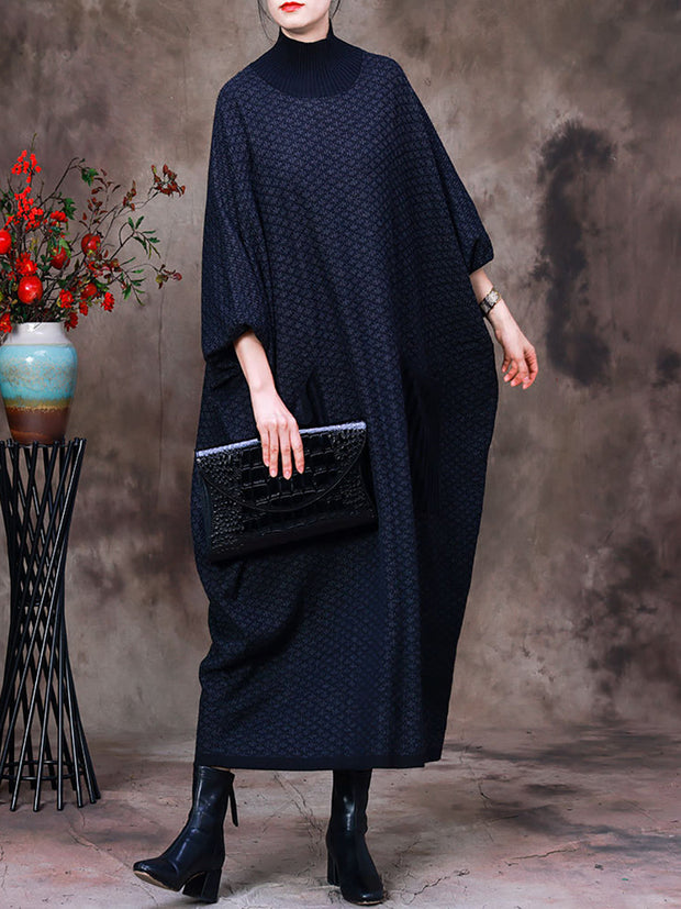 Women Solid Wool Loose Dress