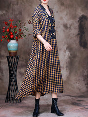 Women Embroidered Irregular V-Neck Long Dress