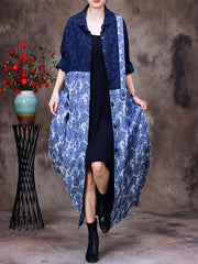 Vintage Women Cotton Patchwork Maxi Coat