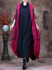 Wool Hooded Over Knee Women Coat