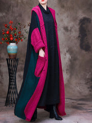 Wool Hooded Over Knee Women Coat