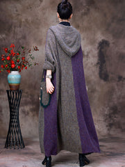 Wool Hooded Over Knee Women Coat