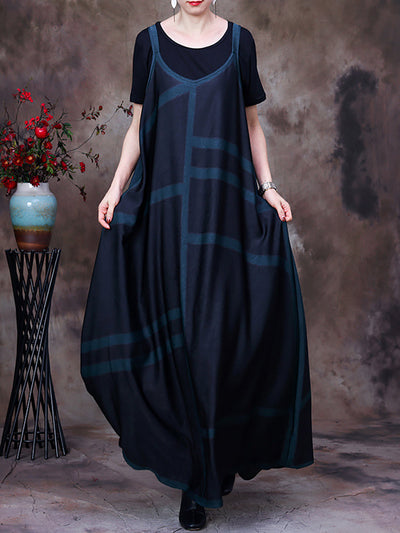 Sleeveless V Neck Summer Vintage Women Maxi Dress